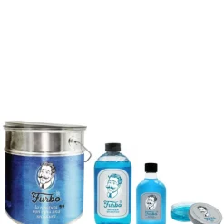 Furbo Blu After Shave + Shower Shampoo + AQUA WAX Cera per Capelli Con