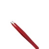 Pinzetta Inox Punta Obliqua Rossa N1026