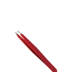Pinzetta Inox Punta Obliqua Rossa N1026